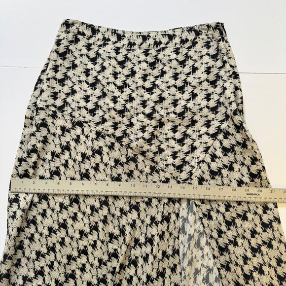 Wild Pony Midi Skirt Flared Crepe Side Slit Abstract Floral Print Sz S - Picture 11 of 16